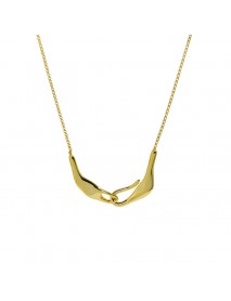 Fashion Irregular Hand In han 925 Sterling Silver Necklace