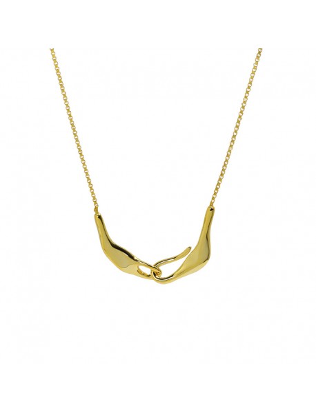 Fashion Irregular Hand In han 925 Sterling Silver Necklace