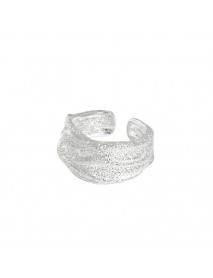 Holiday Irregular Wide 925 Sterling Silver Adjustable Ring