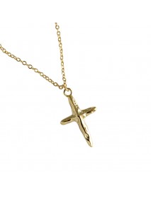 Fashion Irregular Cross 925 Sterling Silver Necklace