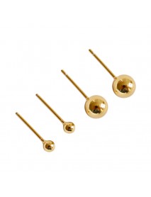 Minimalist Golden Beads 925 Sterling Silver Stud Earrings