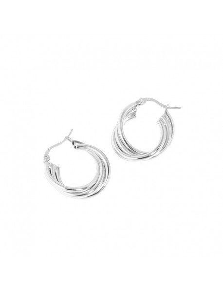Fashion Multi Layers Cross 925 Sterling Silver Hoop Earrings