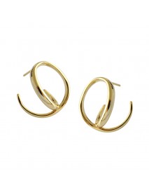 Students Geometry Round Circles 925 Sterling Silver Stud Earrings