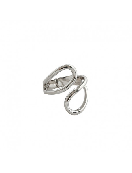 Modern Irregular Hollow Waterdrop 925 Sterling Silver Adjustable Ring