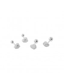 Simple Irregular Stone Beads 925 Sterling Silver Stud Earrings