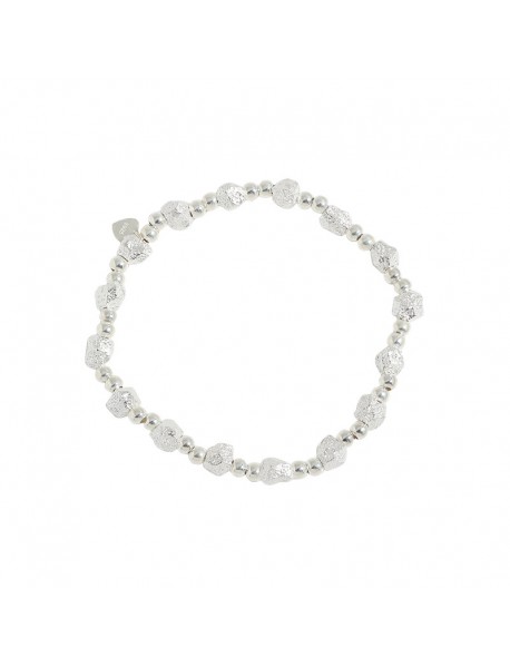 Fashion Geometry Broken Stones Beads 925 Sterling Silver Bracelet