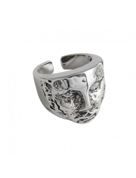 Vintage Abstract Portrait 925 Sterling Silver Adjustable Ring