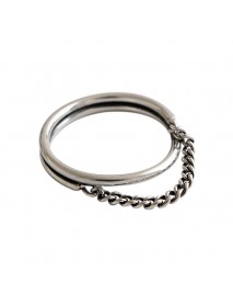 Vintage Cool Chain 925 Sterling Silver Adjustable Ring