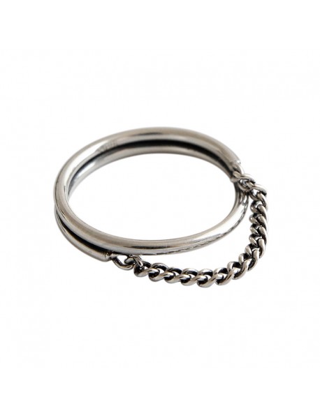 Vintage Cool Chain 925 Sterling Silver Adjustable Ring