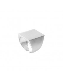 Men's Geometry Sqaure 925 Sterling Silver Adjustable Ring