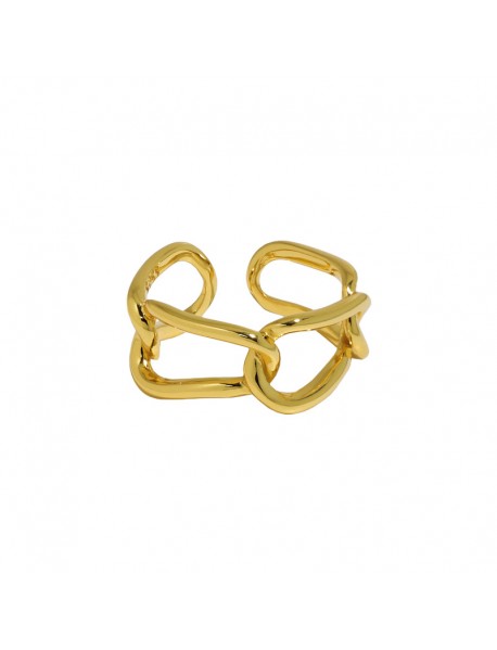 Office Hollow Chian Wide 925 Sterling Silver Adjustable Ring