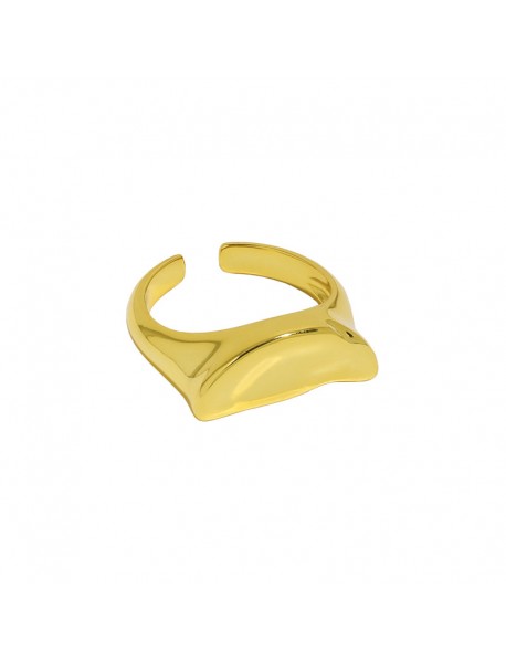 Minimalist Geometry Moon 925 Sterling Silver Adjustable Ring