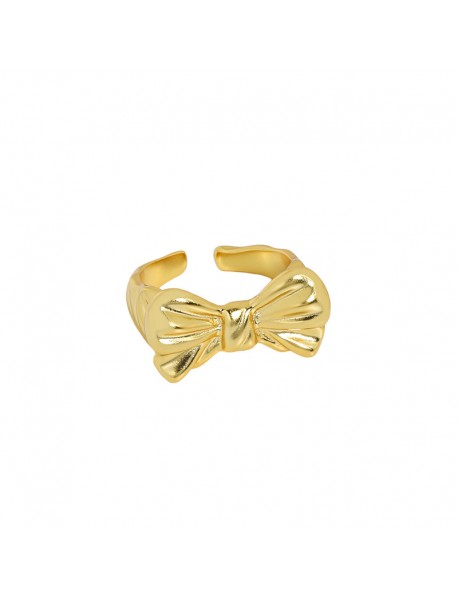 Girl Bow Knot Modern 925 Sterling Silver Adjustable Ring