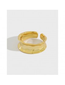 Simple New Irregular Wide 925 Sterling Silver Adjustable Ring