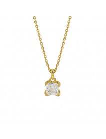 Simple Radiant CZ New 925 Sterling Silver Necklace