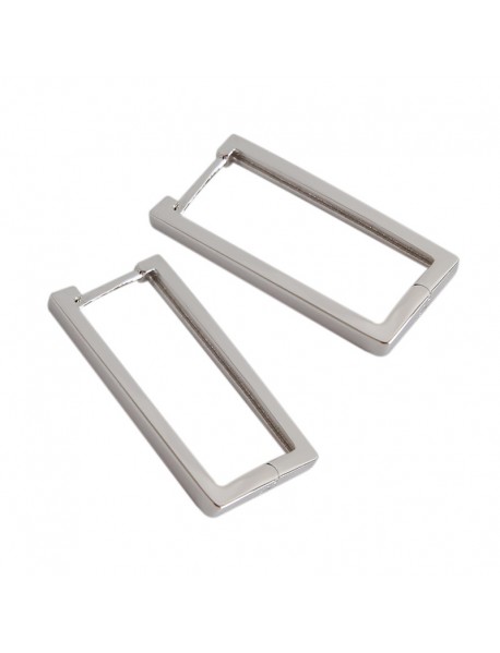 Fashion Geometry Hollow Rectangle  925 Sterling Silver Hoop Earrings