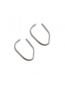 Minimalist Lines 925 Sterling Silver Non-Pierced Earrings