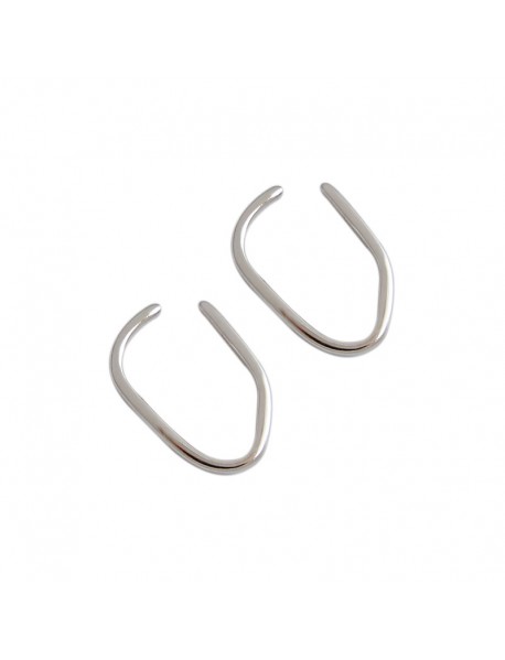 Minimalist Lines 925 Sterling Silver Non-Pierced Earrings