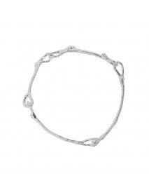 Minimalist Irregular Twisted Branches 925 Sterling Silver Bracelet