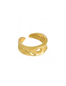 Modern Hollow Holes Irregular 925 Sterling Silver Adjustable Ring