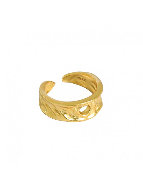 Modern Hollow Holes Irregular 925 Sterling Silver Adjustable Ring