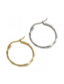 Fashion Office Irregular Circle 925 Sterling Silver Hoop Earrings