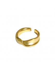 New Twisted Wide 925 Sterling Silver Adjustable Ring