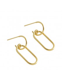 Fashion Hollow Geometry Annular 925 Sterling Silver Dangling Earrings