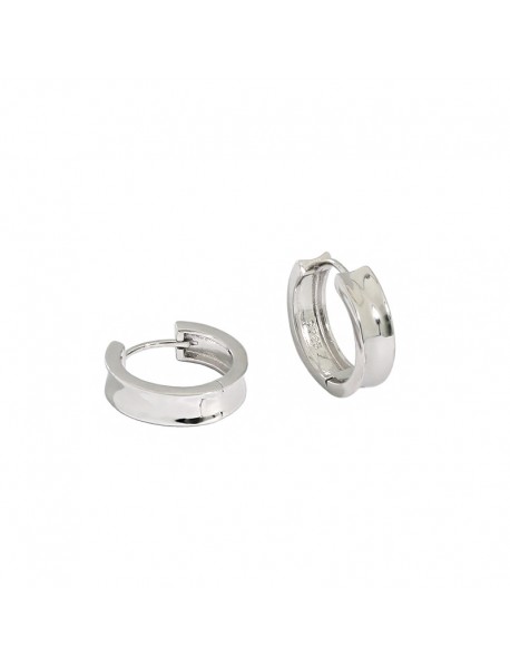 Simple Minimalist Geometry Circle 925 Sterling Silver Huggie Hoop Earrings