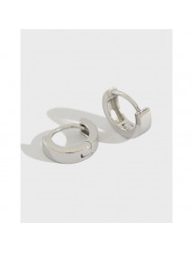 Students Round Mini Geometry Circle 925 Sterling Silver Huggie Hoop Earrings