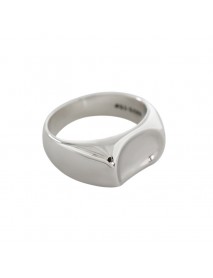 Simple Crescent Moon Concave 925 Sterling Silver Ring