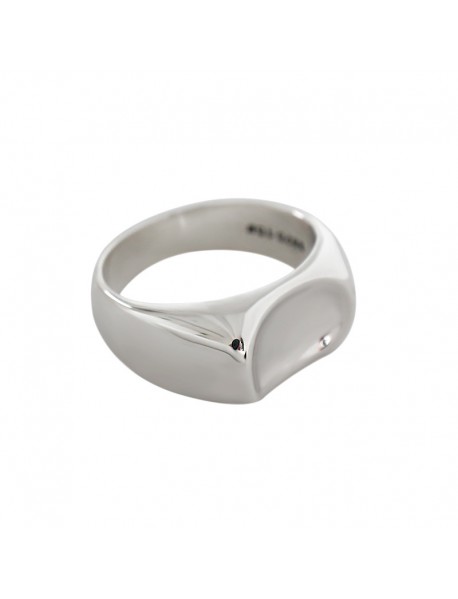 Simple Crescent Moon Concave 925 Sterling Silver Ring