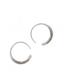 Modern O Shape Simple 925 Sterling Silver Hoop Earrings