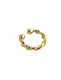 Office Mobius Twisted 925 Sterling Silver Non-Pierced Earring(Single)