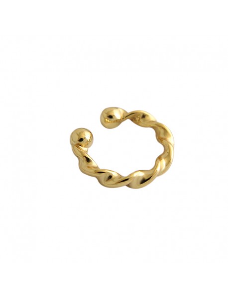 Office Mobius Twisted 925 Sterling Silver Non-Pierced Earring(Single)