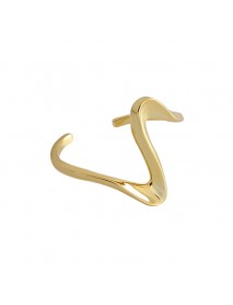 Fashion Wave Irregular 925 Sterling Silver Adjustable Ring