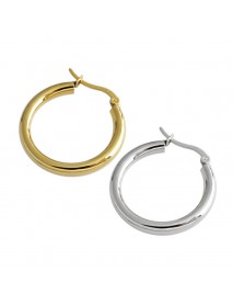 Office Geometry Round Circle 925 Sterling Silver Huggie Hoop Earrings