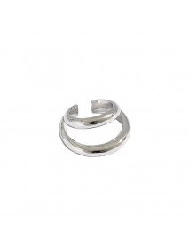 Fashion Double Layer Circle 925 Sterling Silver Non-Pierced Earring(Single)