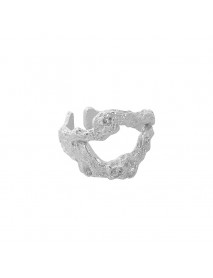 Fashion Irregular Circle 925 Sterling Silver Adjustable Ring