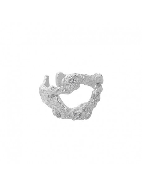 Fashion Irregular Circle 925 Sterling Silver Adjustable Ring