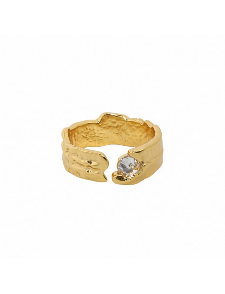 Friend's Irregular Round CZ  925 Sterling Silver Adjustable Ring