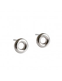 Simple Doughnut Geometry 925 Sterling Silver Stud Earrings