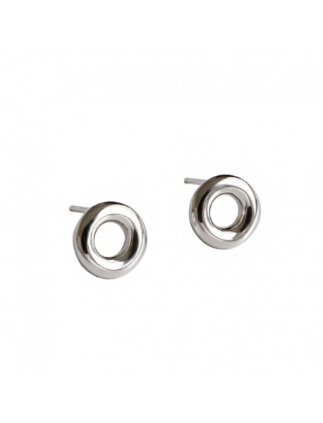 Simple Doughnut Geometry 925 Sterling Silver Stud Earrings