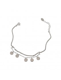 Party Double Layer Disc 925 Sterling Silver Bracelet
