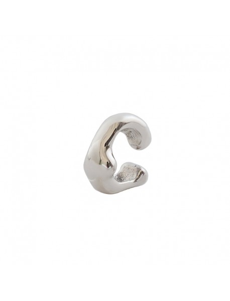 New Classic Irregular C Shape 925 Sterling Silver Non-Pierced Earring(Single)