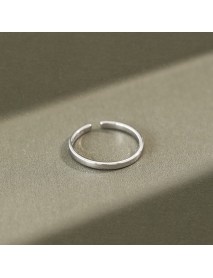 Classic Minimalist Lines 925 Sterling Silver Adjustable Ring