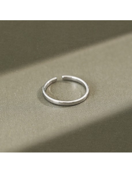 Classic Minimalist Lines 925 Sterling Silver Adjustable Ring
