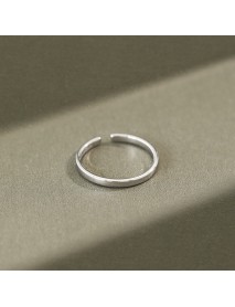 Classic Minimalist Lines 925 Sterling Silver Adjustable Ring