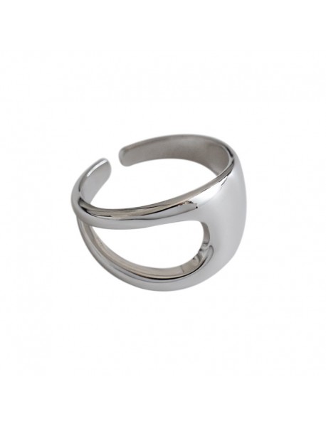 Fashion Irregular Hollow New 925 Sterling Silver Adjustable Ring