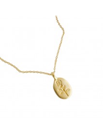Classic Rose Fowler Oval Tag 925 Sterling Silver Necklace